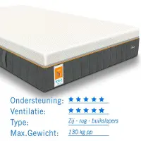 Droommatras Matras ESLA Vitaal Gelfoam Pocketvering 140x210 dikte 26 cm