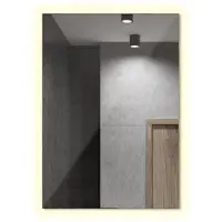 Tulup Spiegel – Rechthoekige Spiegel – 80 cm x 60 cm – Wandspiegel Zonder Lijst – Design Spiegel – Boho Wandspiegel – 3000K (Warm Licht)
