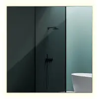 Tulup Spiegel – Rechthoekige Spiegel – 50 cm x 50 cm – Wandspiegel Zonder Lijst – Badkamer Spiegel – Moderne Spiegel – 3000K (Warm Licht)