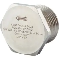 Hummel M20x1.5 Nikkel Messing Ex-D Blinde Plug - 1875200050