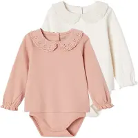 Vertbaudet Set van 2 T-shirt rompertjes baby van biokatoen