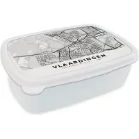 MuchoWow Broodtrommel Wit - Lunchbox - Brooddoos - Stadskaart - Vlaardingen - Nederland - 18x12x6 cm - Volwassenen
