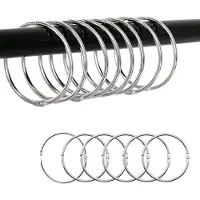 INF Te openen gordijnringen / douchegordijnringen 30 st Silver 60 mm