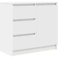 vidaXL Dressoir met lade 71x35x65 cm spaanplaat wit