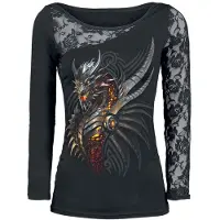 Spiral Shirt met lange mouwen - Razor Back - M tot XL - voor Vrouwen - zwart - Maat L