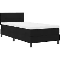 vidaXL Boxspring bed met LED-stripverlichting Zwart 100 x 200 cm Stof