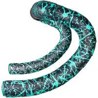 Supacaz Super Sticky Kush Limited Splat Neon Celeste Blue Hanger Tape with Caps || Maat: 3
