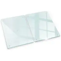 Tulup Glazen Snijplank - SET van 2 STUKS 40 x 52 cm - Snijplank Glas - Rechthoekig Keukenbenodigdheden - Transparant Snijplank Glas - Serveerplank van glas