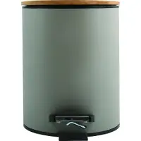 Spirella Pedaalemmer 5L - ADONIS - Prullenbak Badkamer - Bamboo - Taupe