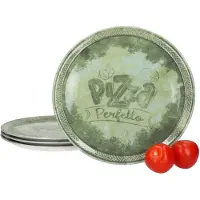 MamboCat 4-delige pizzaschaal PERFETTO Groen Ø31,5cm van porselein - 164193