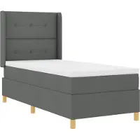vidaXL Boxspringbed met LED-stripverlichting Grijs 80 x 200 cm Stof