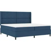 vidaXL LED Box Spring Bed met hoofdeinde Blauw 200 x 200 cm Stof