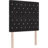 vidaXL LED Box Spring Bed met matras Zwart 90 x 190 cm Stof