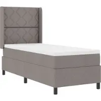 vidaXL LED Box Spring Bed met hoofdeinde Taupe 80 x 200 cm Stof