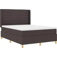 vidaXL Boxspringbed met matras, bruin, met LED-verlichting, 160 x 200 cm, gestoffeerd