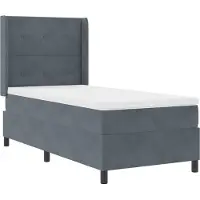 vidaXL Boxspring bed met hoofdeinde Donkergrijs 90 x 200 cm Fluweel