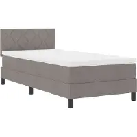 vidaXL Boxspring bed met kussen met hoofdeinde Taupe 90 x 200 cm Stof