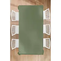 KitchenYeah Tafelkleed - Tafellaken - 130x260 cm - Groen - Effen kleur - Olijfgroen - Binnen en Buiten