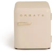 Create - Koelkast in retrostijl - Zand - Handvat Goud - FRIDGE RETRO 48L