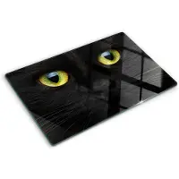 Tulup Glazen Snijplank - Geel Kattenogen Dienblad - 80 x 52 cm - Serveerplank van glas - Groot Formaat Dienblad - Anti-Slip Snijplank - UV Gelaagd Glas Serveerplank - Keukengerei