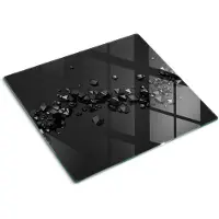 Tulup Glazen Snijplank - Zwart 3D-kubussen Dienblad - 60 x 52 cm - Serveerplank van glas - Dienblad - Anti-Slip Snijplank - UV Gelaagd Glas Serveerplank - Keukengerei