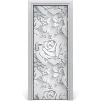 Tulup Deursticker - Rozen Deurposter - 75 cm x 205 cm - Blauw Deursticker - Moderne Deur Sticker - Deursticker voor de Badkamer - Deur plakfolie