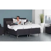 Caresse Boxspring 140x200 - Silver 4500 - Elektrisch - Meegestoffeerde Pocket Matrassen - Incl. 520 Topper - Urban Dark Grey