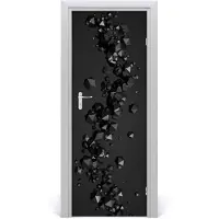Tulup Deursticker - 3D-Abstractie Deurbehang - 75 cm x 205 cm - Grijs Deursticker - Moderne Deur Sticker - Deursticker voor de Slaapkamer - Deurbehang Sticker