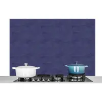 KitchenYeah Keuken spatwand - Leer - Blauw - Structuur - Dierenvel - Keuken decoratie - Achterwand - 120x80 cm - Spatscherm