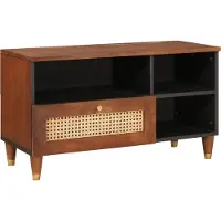 vidaXL TV Kast met lade Bruin 80 x 33,5 x 46 cm Massief Mango Hout