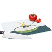 KitchenYeah Glazen Snijplank - 28x20 - Yoghurt - Yoga - Retro - Snijplanken Glas