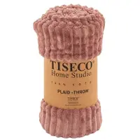 Tiseco - Deken RIBBLE - SET/2 - microflanel plaid - 130x160 cm - Beige