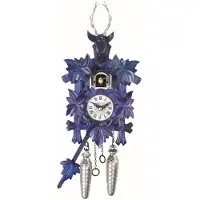 Engstler - 522/5_blue - Koekoeksklok - 1-daags kettinguurwerk - Notenhout - 30 cm