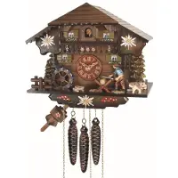 Engstler - 4008_QM - Koekoeksklok - Kwarts - Notenhout - met muziek - 23 cm