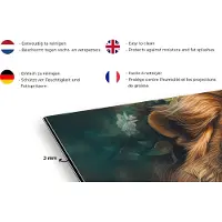 KitchenYeah Spatscherm keuken 120x80 cm - Kookplaat achterwand Leeuw - Leeuwenkop - Wilde dieren - Bloemen - Muurbeschermer - Spatwand fornuis - Hoogwaardig aluminium