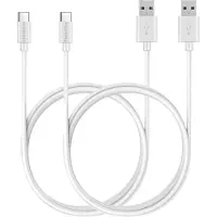 Phonillico 2x USB C naar USB A Kabel Wit - 2 meter - Oplaadkabel voor Sony Xperia L1-L2-L3-L4