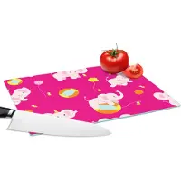 KitchenYeah Glazen Snijplank - 28x20 - Olifant - Bloemen - Patronen - Snijplanken Glas