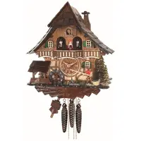 Engstler - 4969_MT - Koekoeksklok - 1-daags kettinguurwerk - Notenhout - met muziek met dansend paar - 34 cm