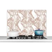 KitchenYeah Spatscherm keuken 100x65 cm - Kookplaat achterwand Slangenprint - Vormen - Pastel - Muurbeschermer - Spatwand fornuis - Hoogwaardig aluminium