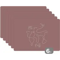 KitchenYeah Placemat - Placemats kunststof - Spreuken - Quotes - Let's see it all - Vliegtuig - 45x30 cm - 6 stuks - Hittebestendig - Anti-Slip - Onderlegger - Afneembaar