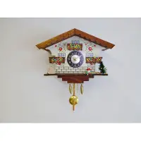 Engstler - 0183_SQ - Schommelklok - Kwarts - met koekoeksklok en Westminster-klokkenspel - 12 cm