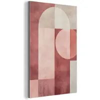 MuchoWow Aluminium schilderij 120x180 cm - Wanddecoratie metaal - Figuren - Abstract - Roze - Metalen muurdecoratie woonkamer - Decoratie industrieel - Foto op dibond - Industriële accessoires slaapkamer