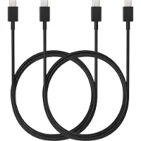 Phonillico 2x USB C naar USB C Kabel Zwart - 2 meter - Oplaadkabel voor Samsung Galaxy NOTE 20 / NOTE 20 ULTRA