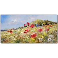 Tulup Canvas Doek Foto - Bloemenlandschap Foto Op Doek - 100 cm x 50 cm - Veelkleurig Schilderij Op Doek - Boheemse Canvas Kunst - Print Van Doek - Canvas Schilderijen voor de Slaapkamer