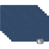 KitchenYeah Placemat leder - Leer print - Blauw - Modern - Kleur - Placemats - Placemat antislip - Onderleggers tafel - Tafelbeschermer - 45x30 cm - Keuken - Onderleggers borden