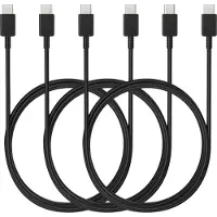 Phonillico 3x USB C naar USB C Kabel Zwart - 1 meter - Oplaadkabel voor Samsung Galaxy TAB S8 / TAB S8 ULTRA / TAB S8 PLUS