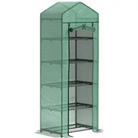 OEM Kas met roldeur, planken, wintervast, stalen polycarbonaat kas, kas voor balkon, tuin, tomatenkas, 69 x 49 x 193 cm, tomatenkas voor tomaten, groenten, bloemen, groen