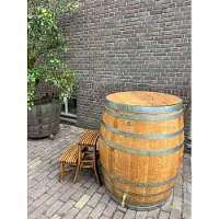 Barrelatelier Cold BaRRRel "DE LUXE" Large 500l. incl. trapje, los deksel, kraan en handvaten/ Authentiek Wijnvat omgetoverd tot IJsbadtub!/ Houten Regenton groot / Eikenhout