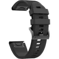 Phonillico Band voor Garmin Fenix 6S / Fenix 6S Pro / Fenix 6S Pro Solar / Fenix 6S Pro Sapphire - Zwart siliconen 20 mm QuickFit