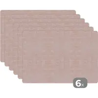 KitchenYeah Placemats - Leer - Roze - Keuken - Onderlegger Tafel - 45x30 cm - 6 stuks - Onderleggers placemats